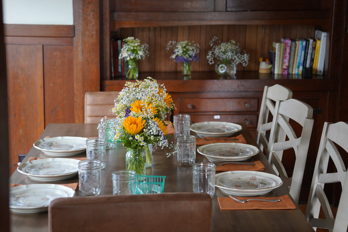 Farm-to-table spread in the garden