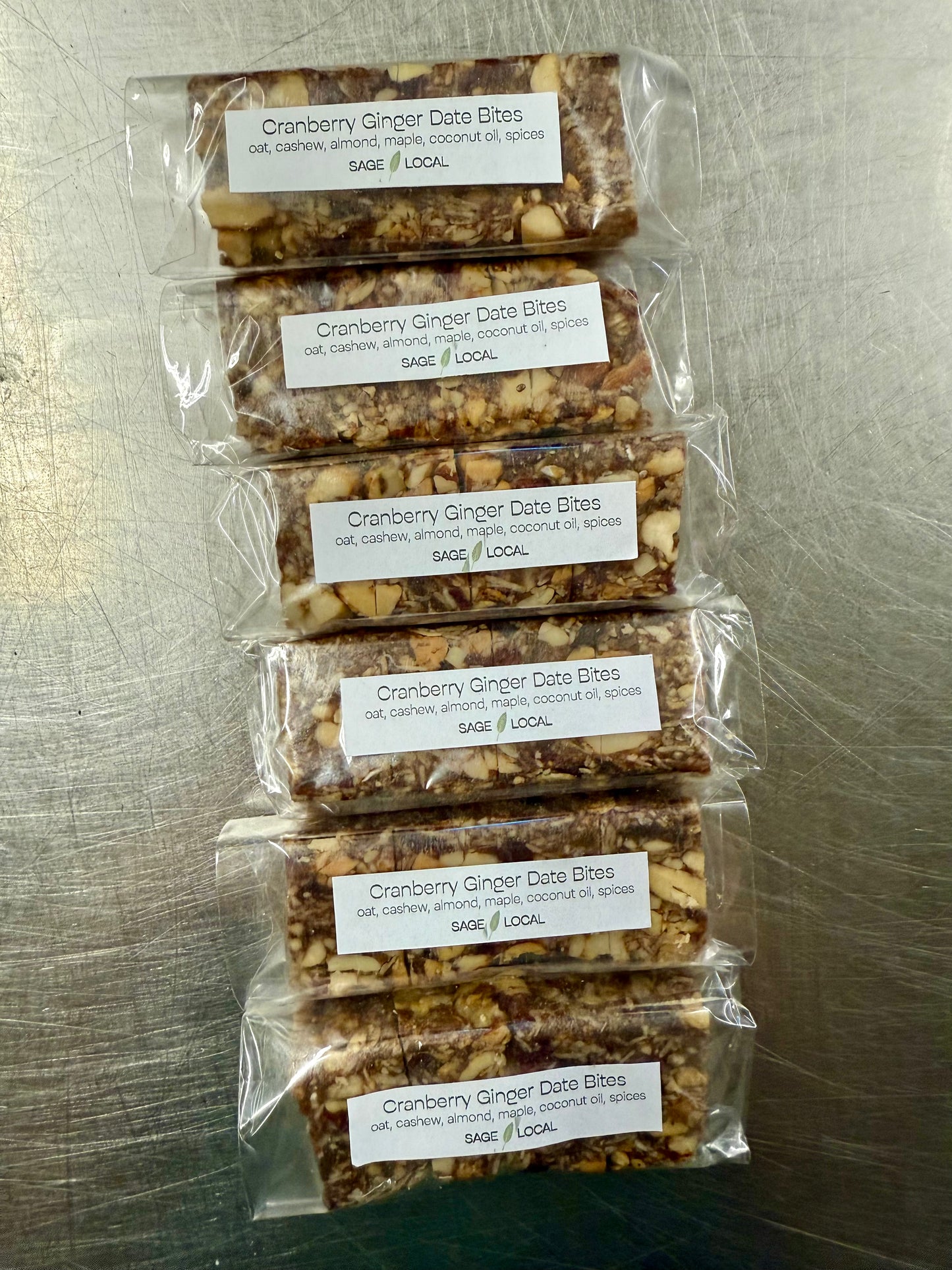 Cranberry Ginger Fruit, Date, & Nut Bars