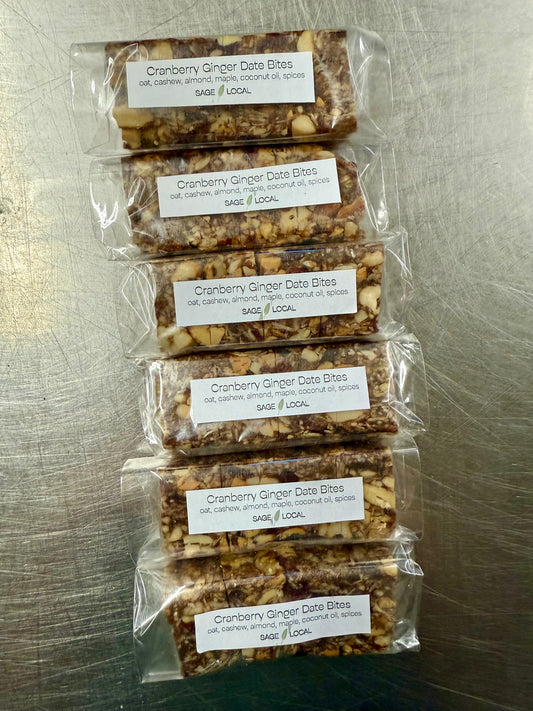 Cranberry Ginger Fruit, Date, & Nut Bars